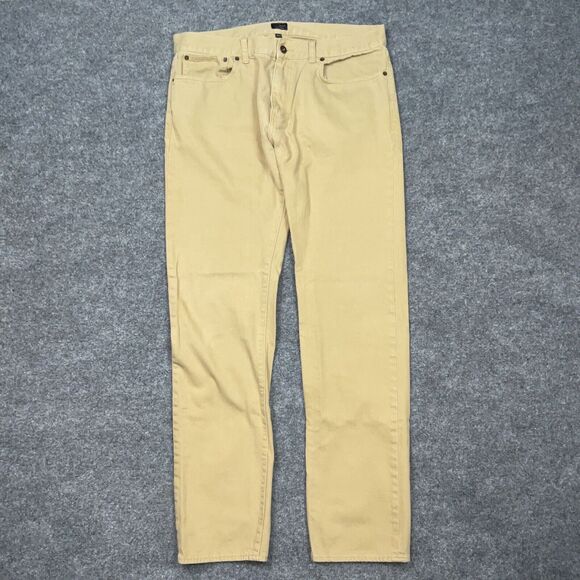 J.CREW Jeans Mens Size 36 Tan Denim THE DRIGGS Straight - Picture 1 of 11